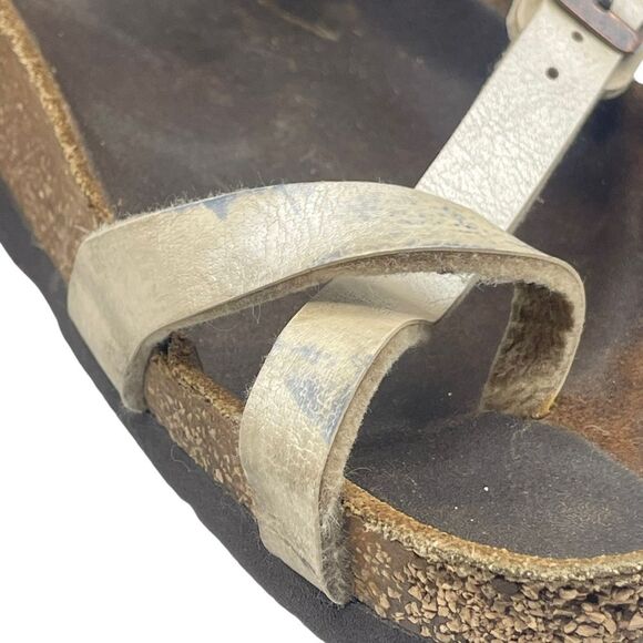 Birkenstock Mayari Pearl White Toe Thing Strappy Sandals Size 38 / 7-7.5 - Picture 8 of 10